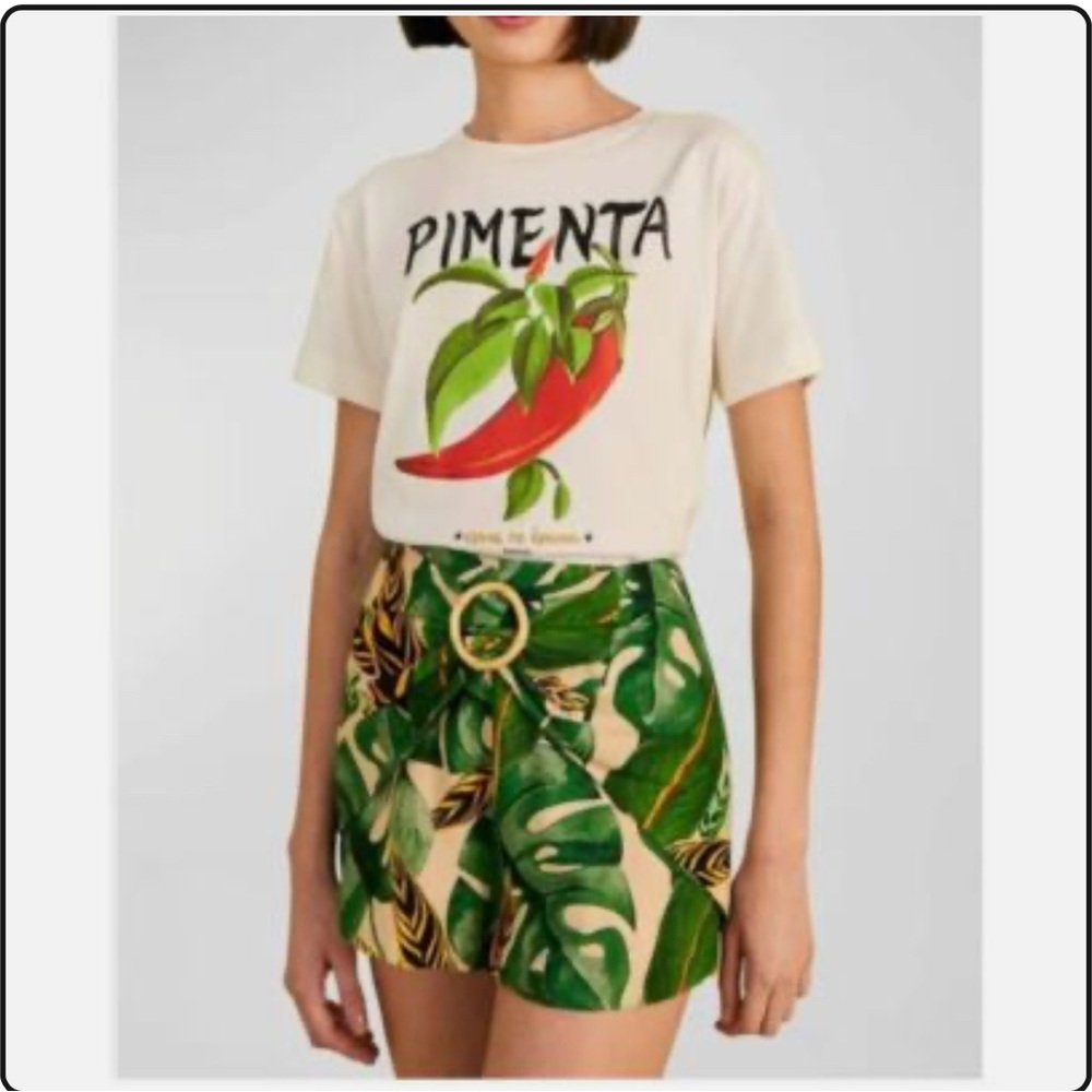 *NWT* FARM RIO Tropical Leaves Belted Shorts
